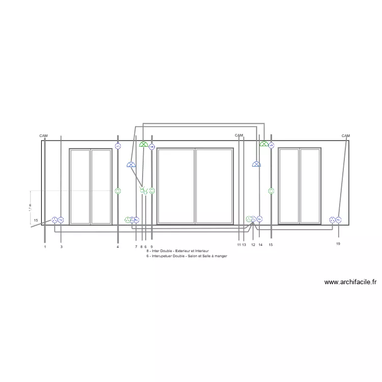 mur RdC Sud. Plan de 