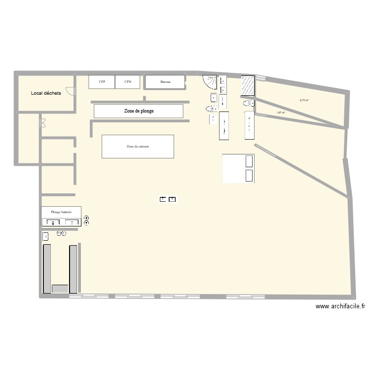 cuisine st claude. Plan de 4 pièces et 252 m2
