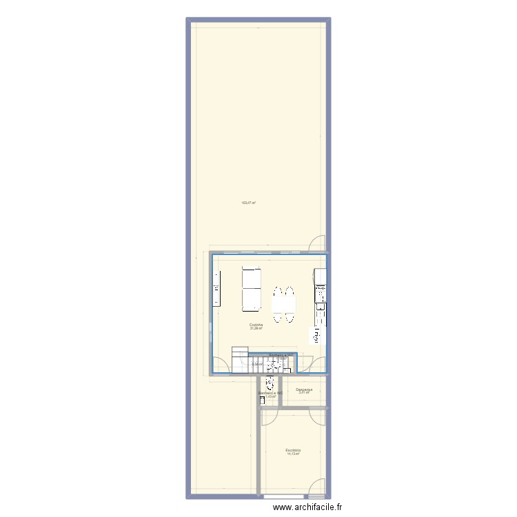 Barra_loja_v1. Plan de 15 pièces et 307 m2