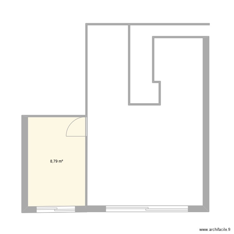 APPART LA BAULKE. Plan de 1 pièce et 9 m2