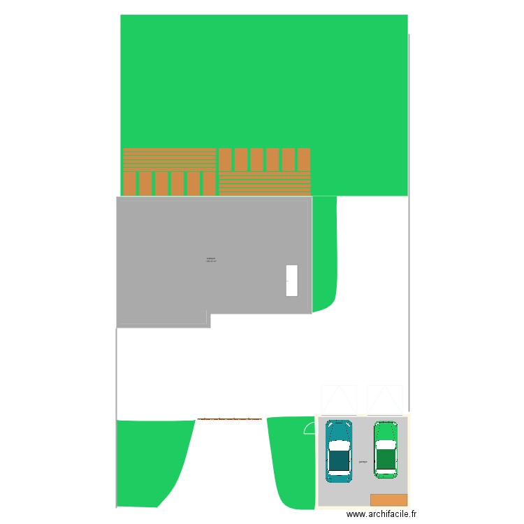 garage. Plan de 2 pièces et 141 m2