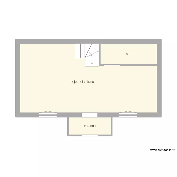 monnier rdc. Plan de 3  et 32 m²