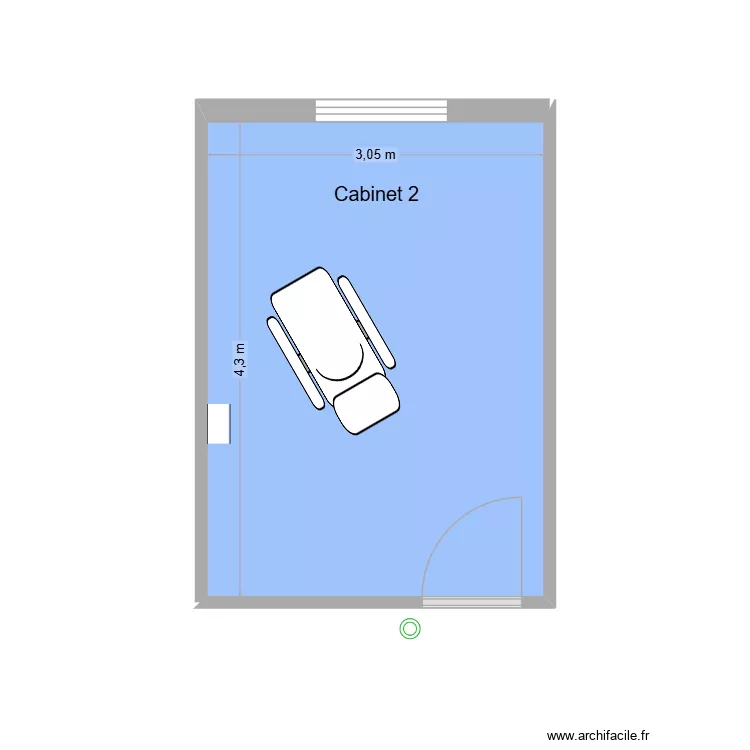 31288 Cabinet 2. Plan de 1  et 13 m²
