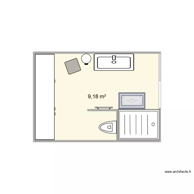 PLAN SDN ETAGE EMILIE. Plan de 1  et 9 m²