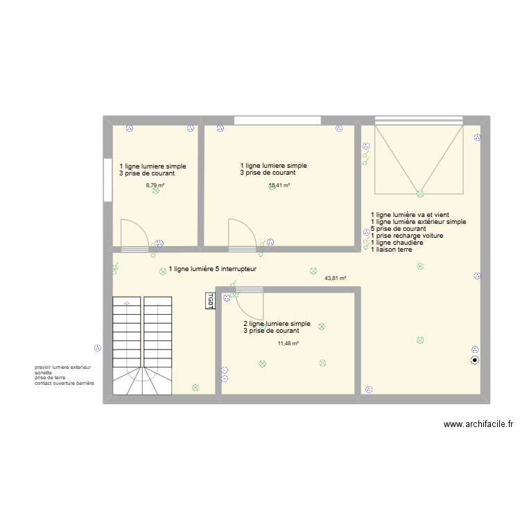 cave PIERRE. Plan de 4 pièces et 79 m2