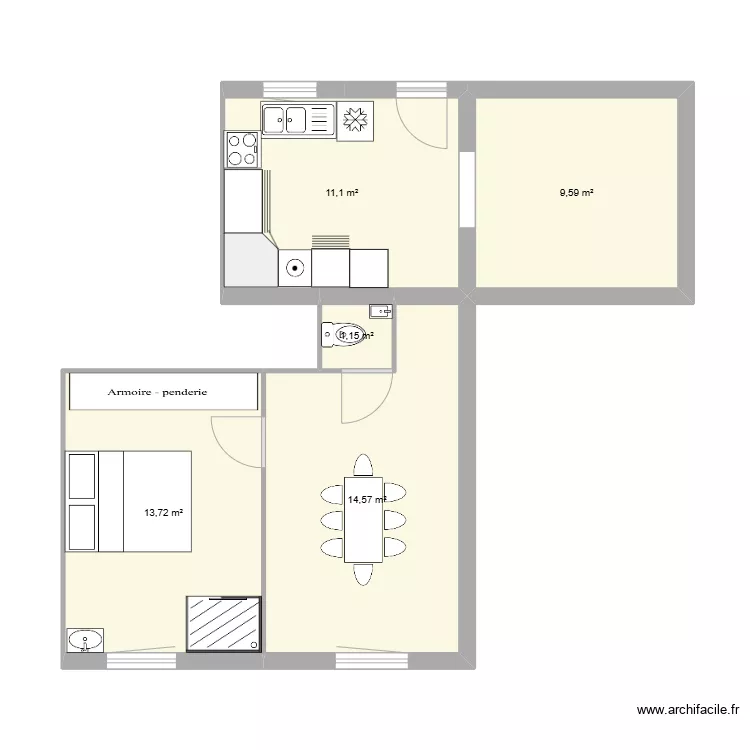 appartement 4. Plan de 