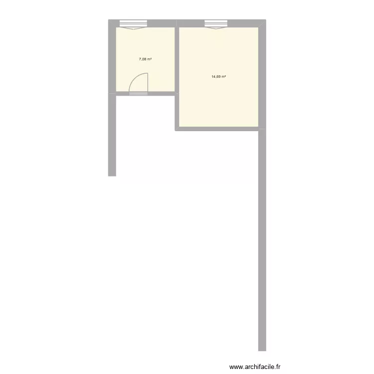 APPT112. Plan de 2  et 22 m²