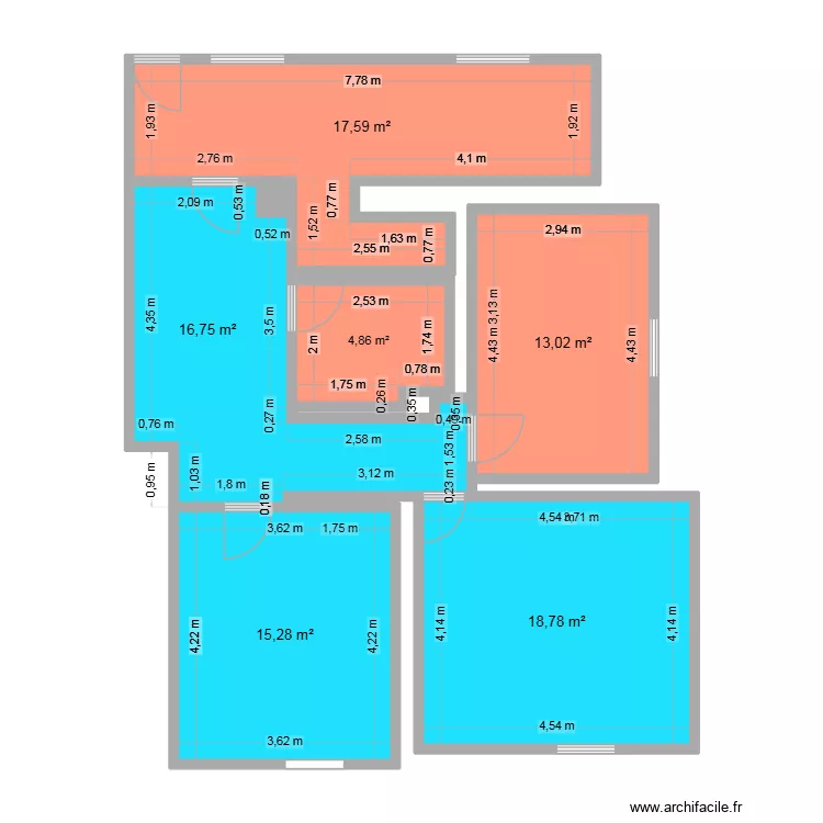Biens ostwald. Plan de 7 pièces et 86 m²