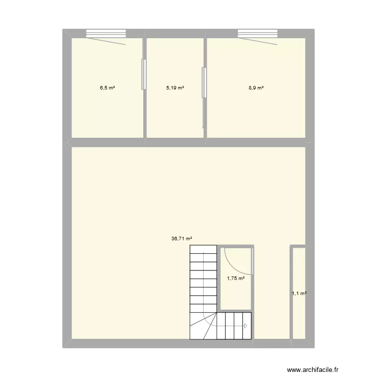 maison. Plan de 6  et 60 m²