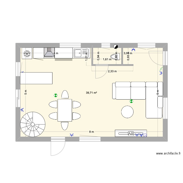 Arthur Hilsenheim 3. Plan de 1 pièce et 40 m2