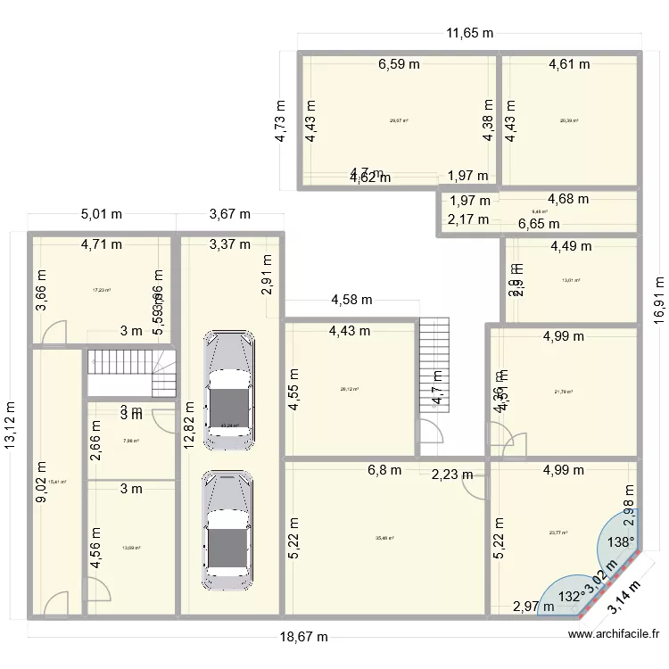 Stleger bas. Plan de 13 et 271 m² Stleger bas. Plan de 13 et 271 m²