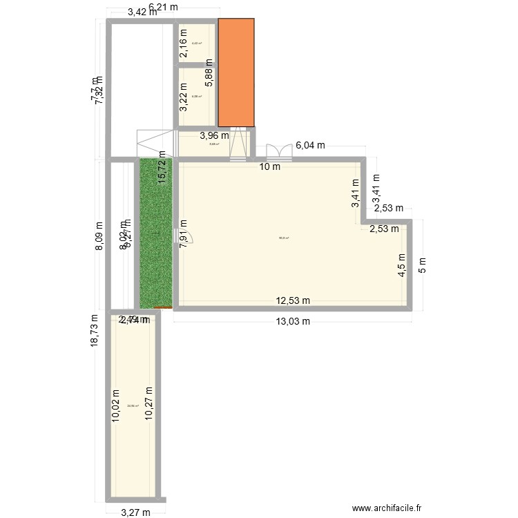 goeulzin. Plan de 5 pièces et 132 m2