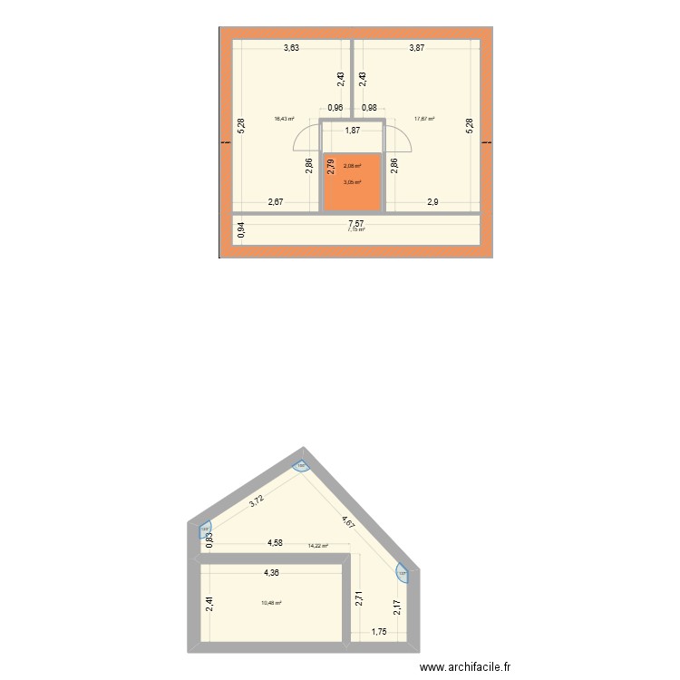 SCI. Plan de 12 pièces et 146 m2