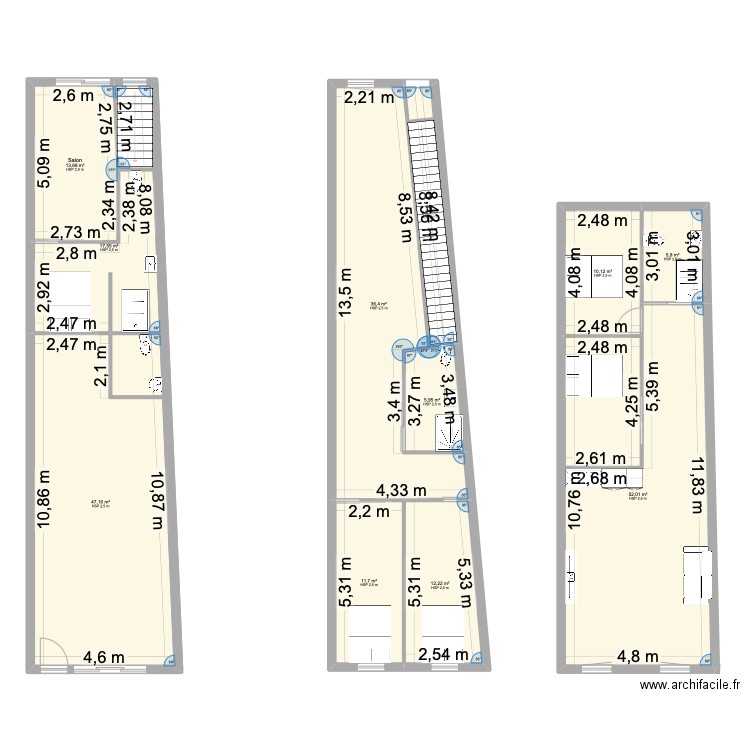 Projet immeuble REVEL. Plan de 11 pièces et 220 m2