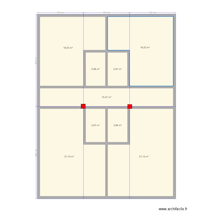 КР ОТ. Plan de 9 pièces et 96 m2