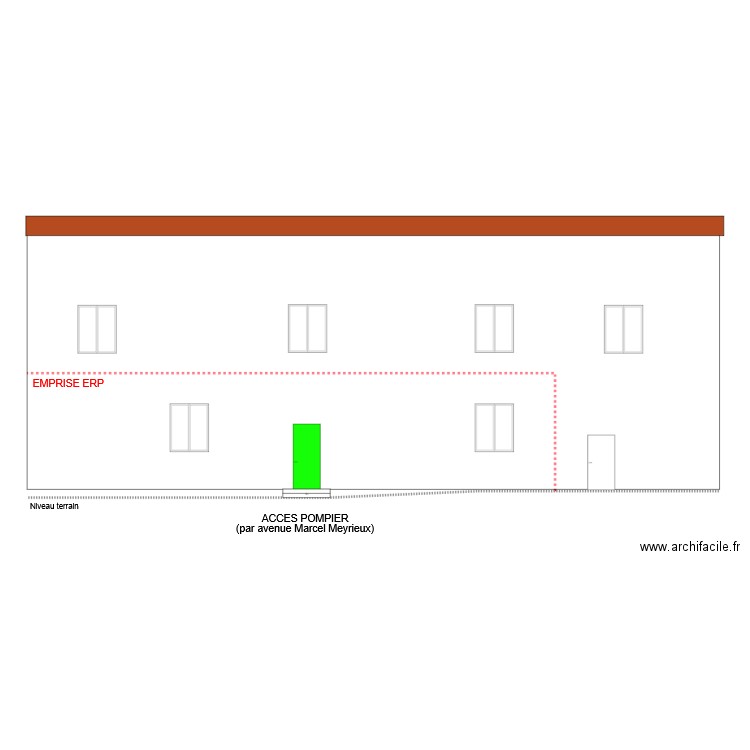 Facade ouest MP Marcy (sécurité évacuation) 1b. Plan de 0 pièce et 0 m2