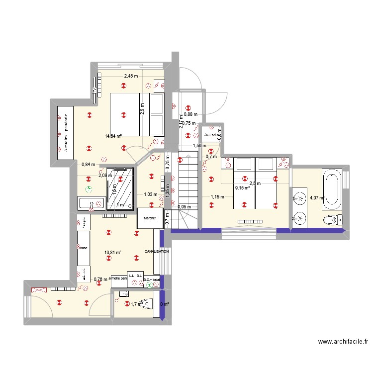 Bartavelles6. Plan de 6 pièces et 43 m2