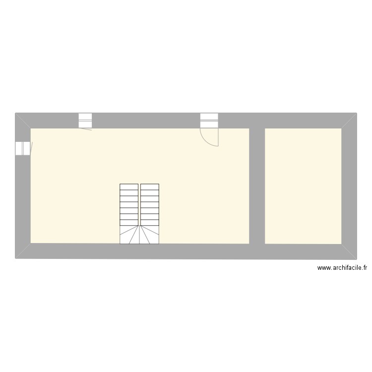 étage. Plan de 1 pièce et 70 m2