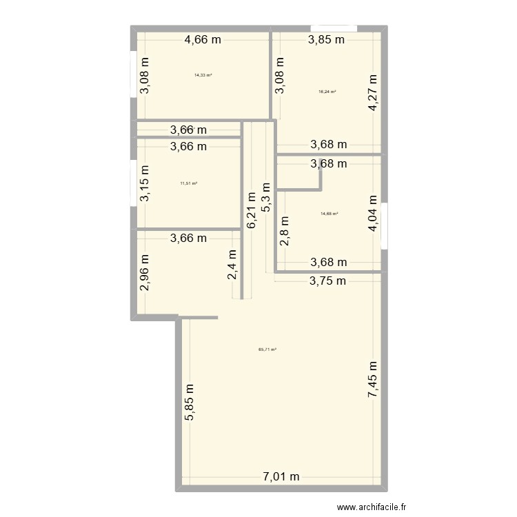 MAISON. Plan de 6 pièces et 124 m2