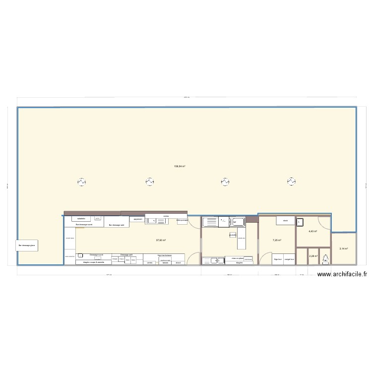 plan tente. Plan de 6 pièces et 213 m2