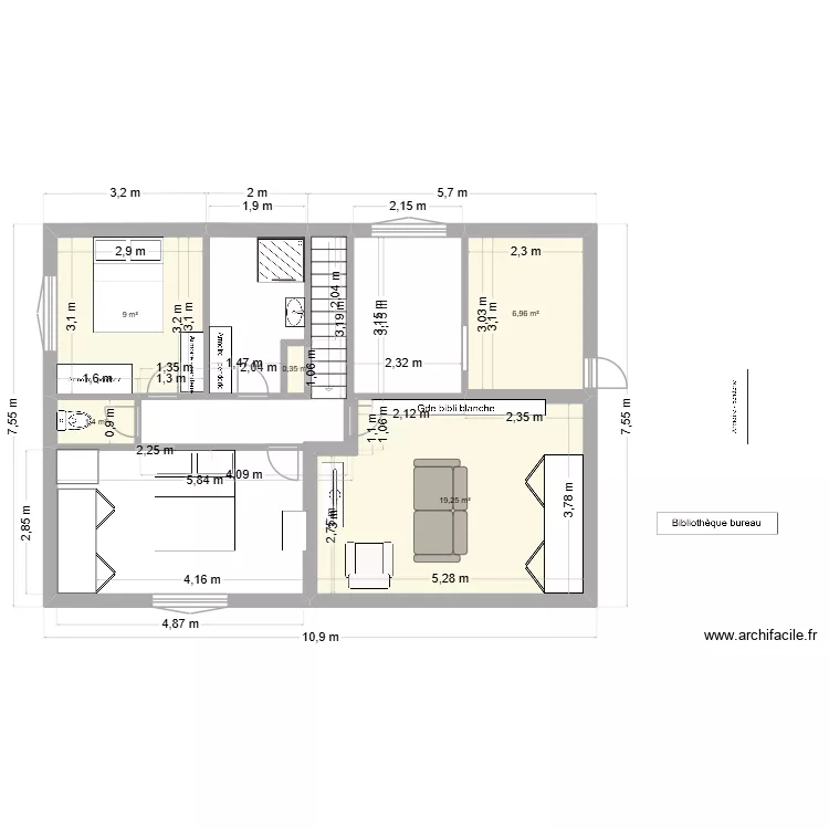 Cadette étage. Plan de 5 et 37 m² Cadette étage. Plan de 5 et 37 m²