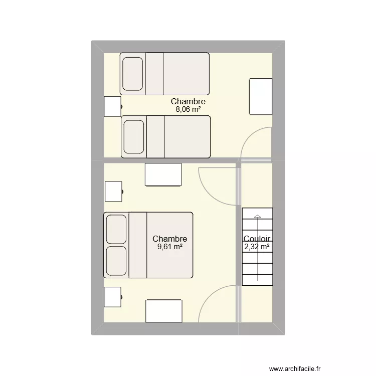 Maison Crotoy - 1er etage. Plan de 3 et 20 m² Maison Crotoy - 1er etage. Plan de 3 et 20 m²