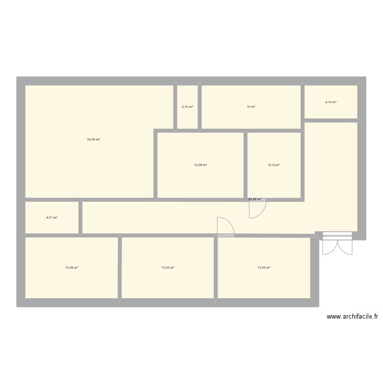 cab. Plan de 11 pièces et 146 m2