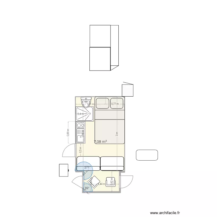cc 421 2j. Plan de 1 et 7 m² cc 421 2j. Plan de 1 et 7 m²