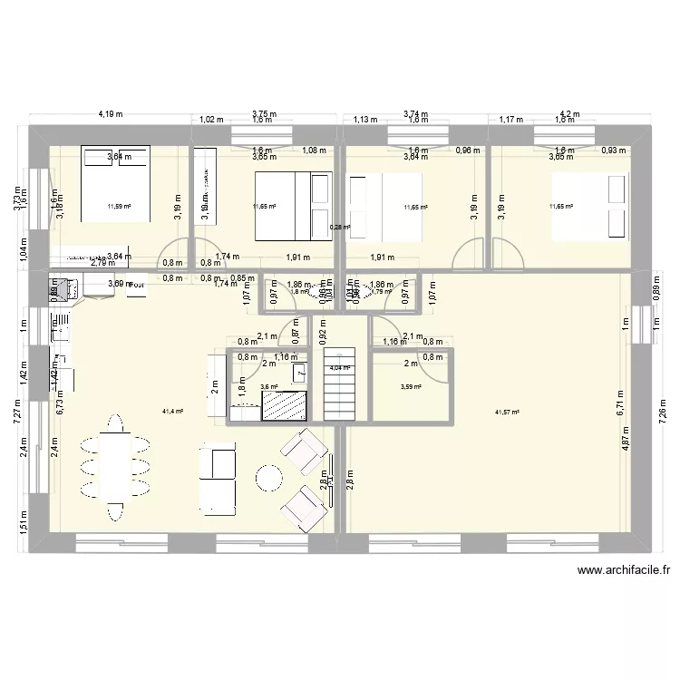 GRANGE2. Plan de 12  et 145 m²