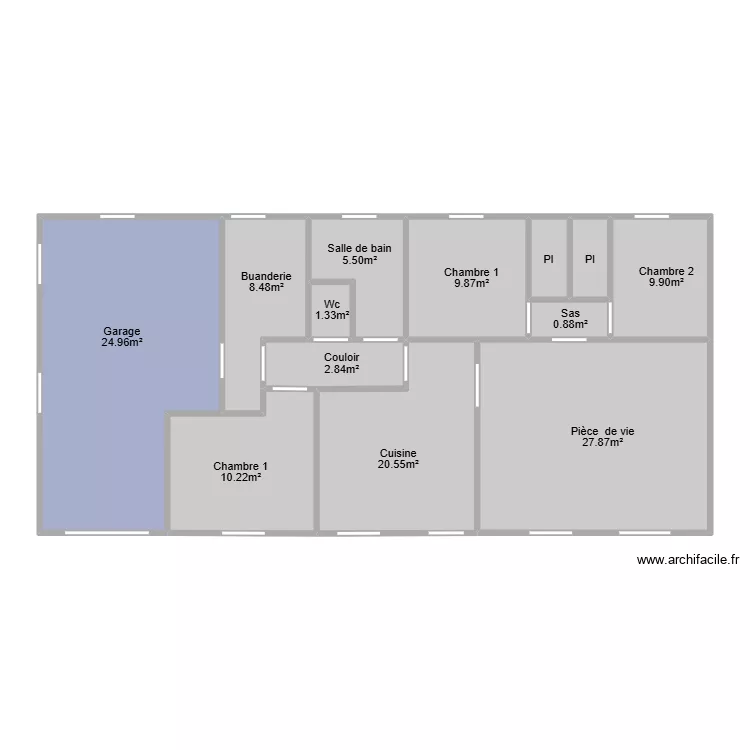 Vigier ye mesurage. Plan de 13  et 126 m²