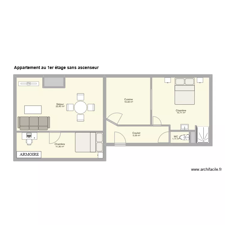 ADIBI. Plan de 8 Pièces et 68 m² ADIBI. Plan de 8 Pièces et 68 m²