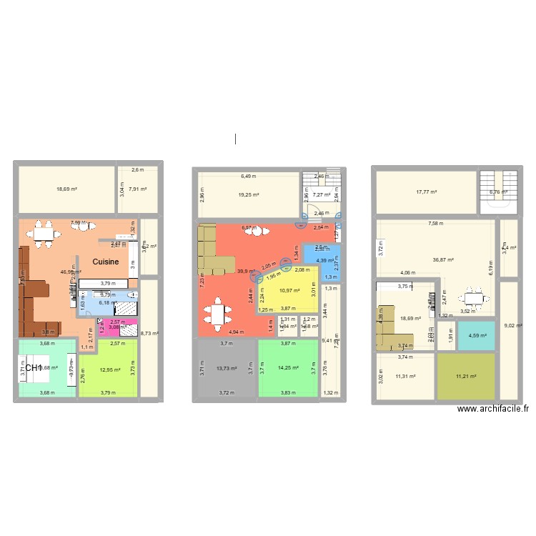 Plan A. Plan de 17 pièces et 357 m2
