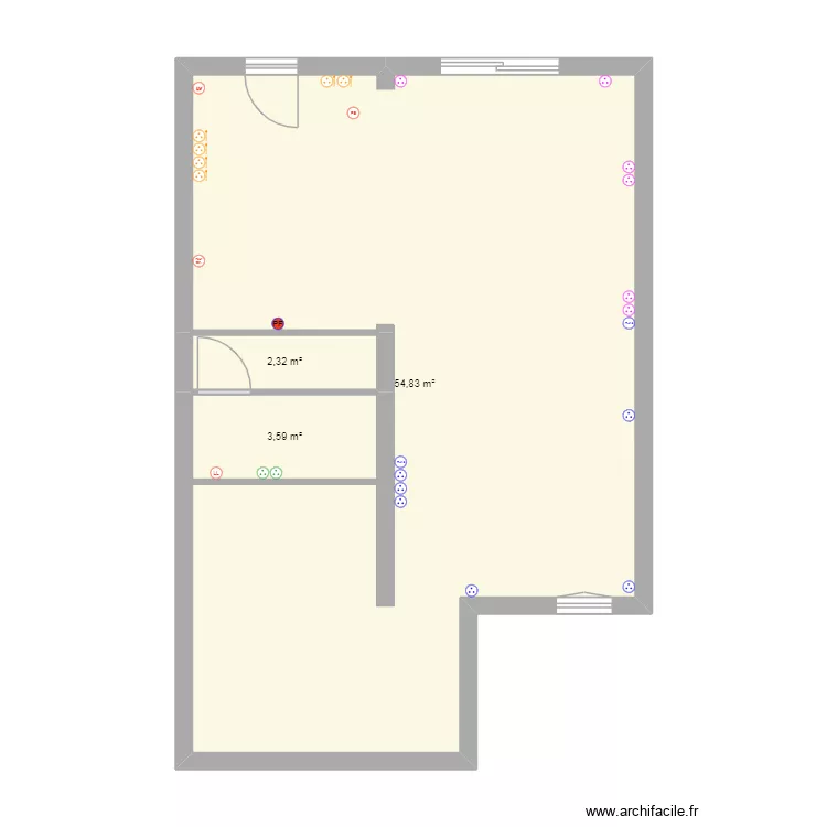Prise RDC. Plan de 3 et 61 m² Prise RDC. Plan de 3 et 61 m²