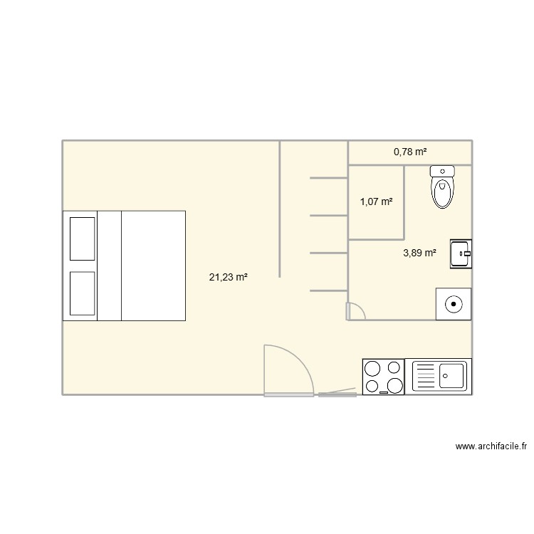 1.01. Plan de 4 pièces et 27 m2