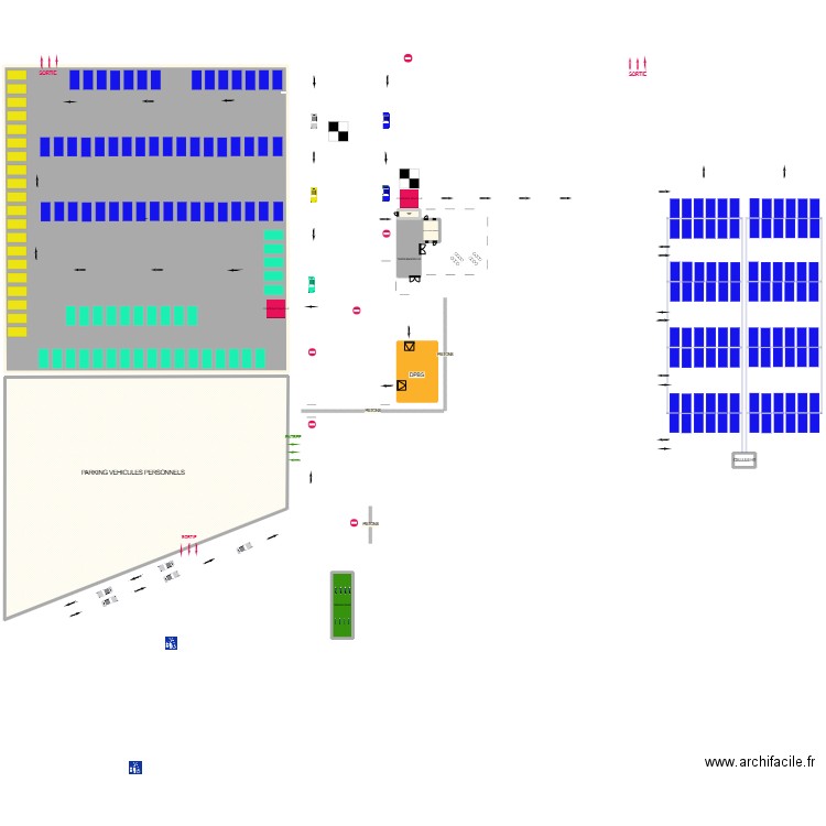 Zone thermique V6. Plan de 8 pièces et 1086 m2