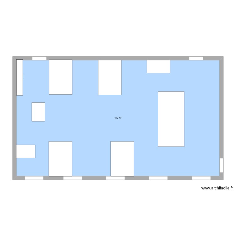 plan de salle. Plan de 1 pièce et 112 m2
