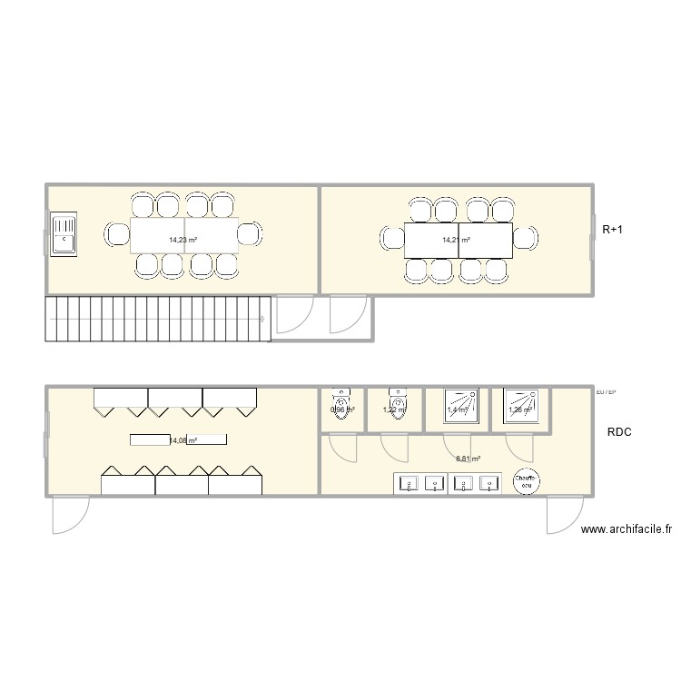 EAB CHANTIER COLLONGE AU MONT D'OR. Plan de 8 pièces et 56 m2