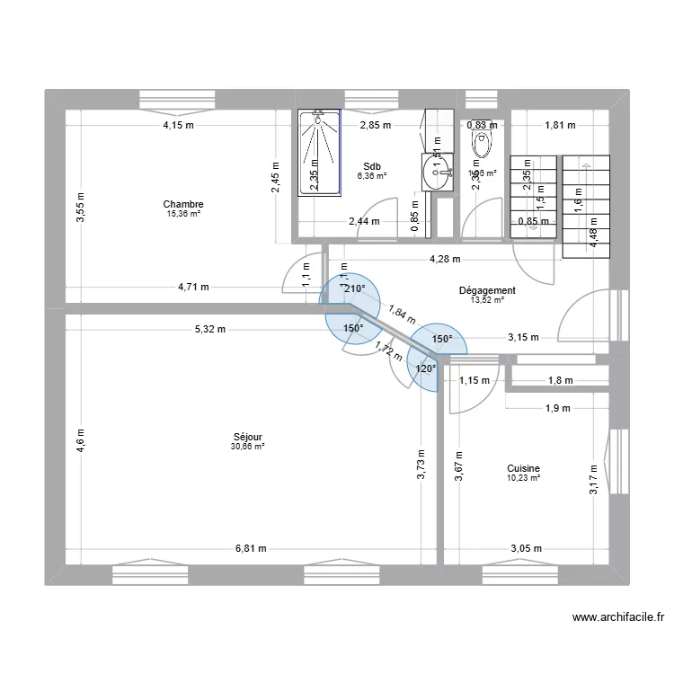 Projet Merle - Existant v2. Plan de 8 Pièces et 79 m² Projet Merle - Existant v2. Plan de 8 Pièces et 79 m²