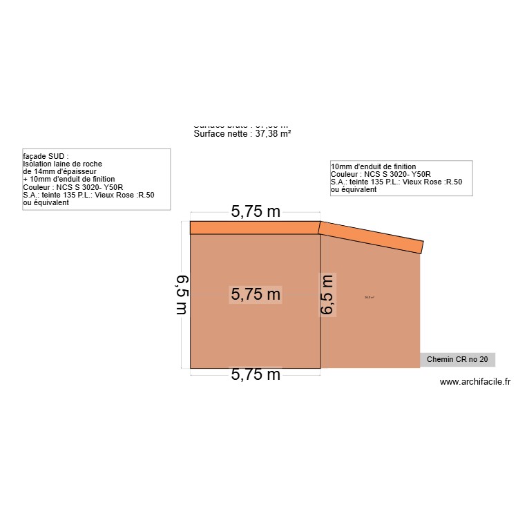 hosni dpm3 facade SUD 01 09 2025. Plan de 0 pièce et 0 m2
