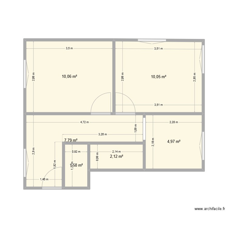 SEMAR. Plan de 6 pièces et 37 m2
