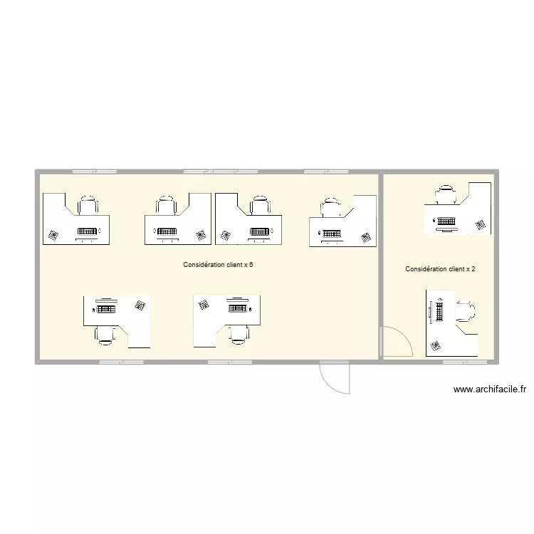 Consid&eacute;ration client Aile NORD - R+2. Plan de 