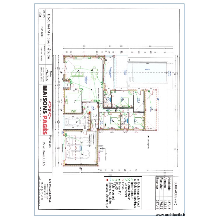 OULES. Plan de 0 pièce et 0 m2