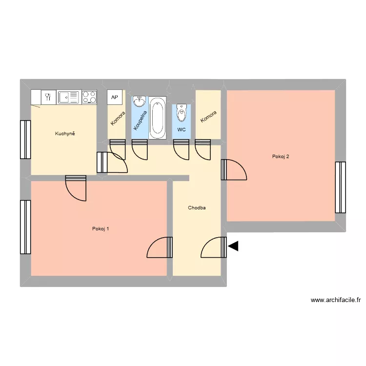 E.F. Buriana 2379, byt 12. Plan de 14 pièces et 193 m²