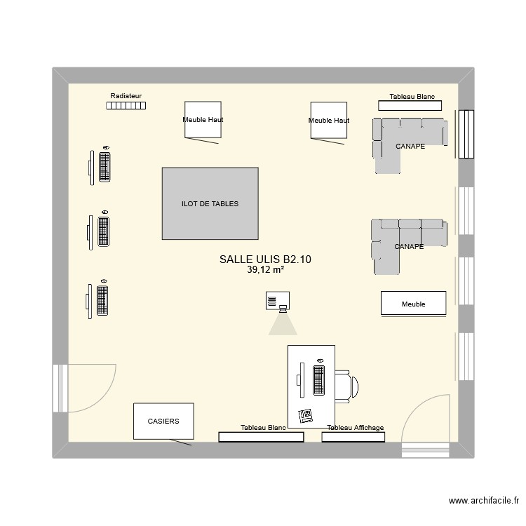 SALLE ULIS B2.10. Plan de 1 pièce et 39 m2