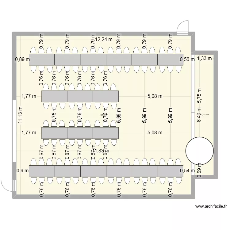 plan salle La Berra. Plan de 