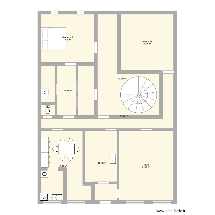 staff bastien. Plan de 8 pièces et 141 m2