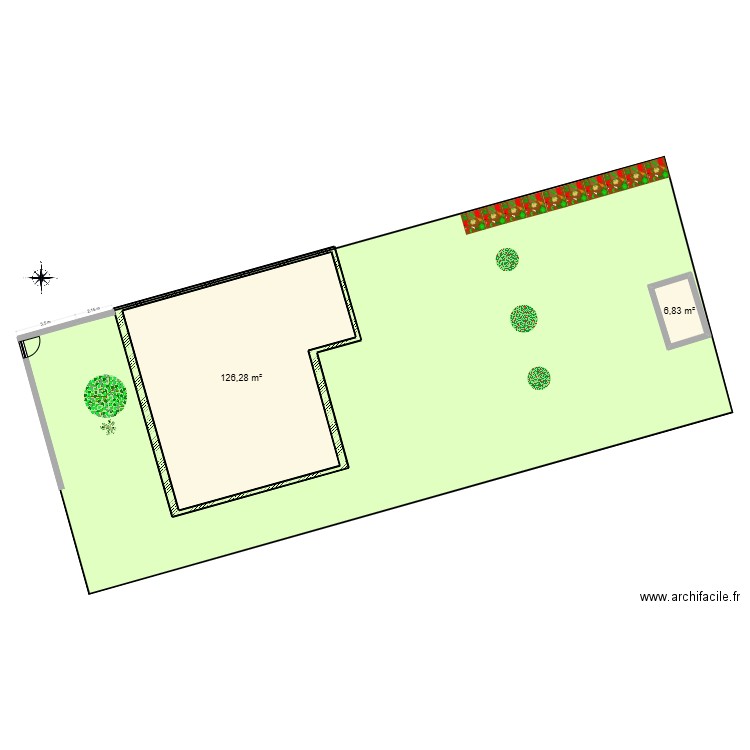 essai. Plan de 2 pièces et 133 m2