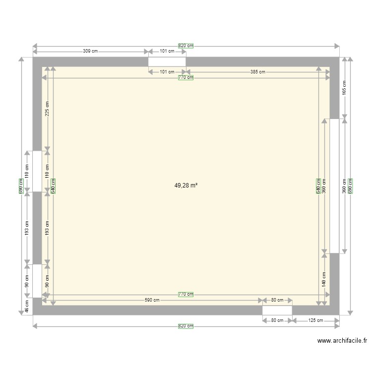 suite marmande . Plan de 1 pièce et 49 m2