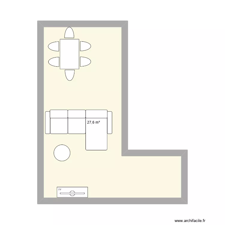 Espace de vie. Plan de 1  et 28 m²