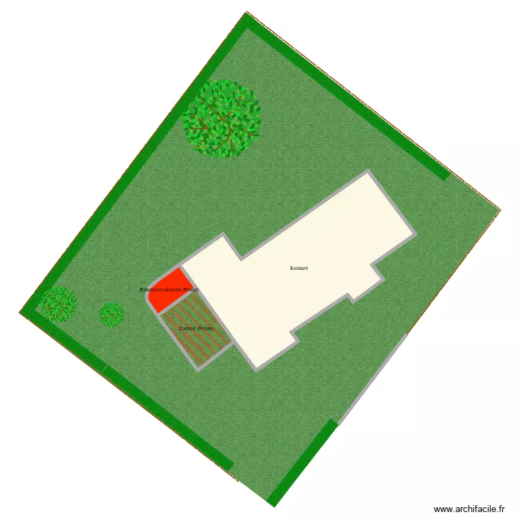Plan de masse. Plan de 3  et 199 m²